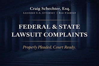 write a federal or state lawsuit complaint
