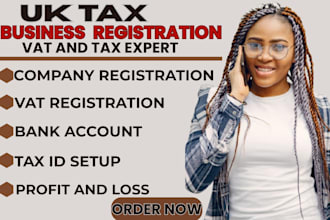 handle UK tax and business registration, hmrc setup, vat and compliance