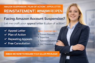 write an appeal letter and plan of action for account reopen