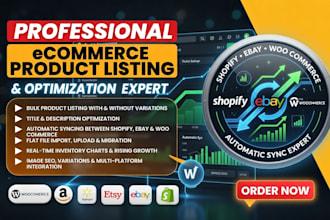 do bulk product upload ebay shopify woocommerce inventory SEO listing data entry