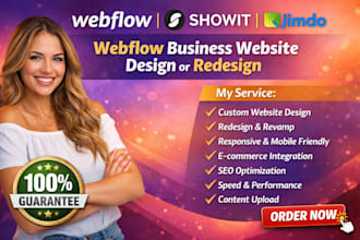 build webflow website showit jimdo webflow business website design or redesign