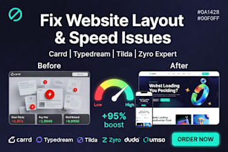 fix carrd typedream tilda zyro website layout responsive and performance issues