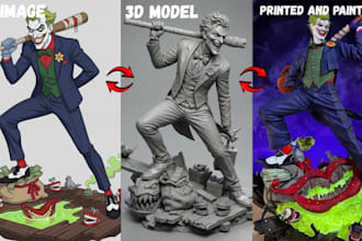 convert 2d image to 3d action figure model figurine 3d miniature stl 3d printing