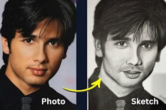 draw realistic pencil sketch from a photo