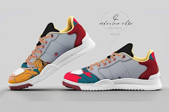 create shoes sneakers and footwear design for you