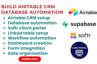 build airtable crm database automation softr client portal