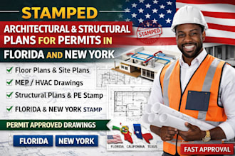 stamped architectural and structural plans for permits in florida and new york