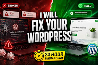 fix wordpress errors bugs and broken websites