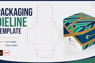 create custom box packaging dieline cut lines and design