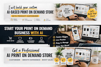 build custom ai based print on demand store with product customizer