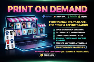 design shopify print on demand store with teespring, apliiq, gelato