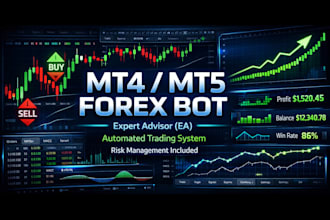 setup a profitable forex trading bot, robot bot, crypto bot, trading bot