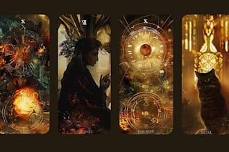 design unique tarot and oracle cards with digital art