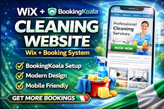 build a wix cleaning website with bookingkoala booking system