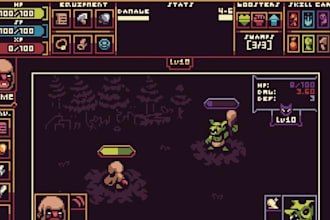 design custom pixel art game UI, hud icons health bar and game assets