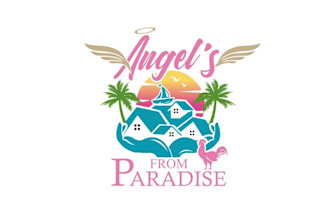 design perfect custom logo for angel in paradise property