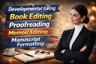 do developmental editing, proofreading, format manuscript, book editing, memoir