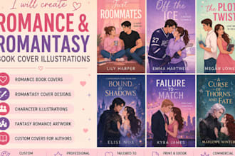 do cover design romance book cover illustration romantasy character illustration