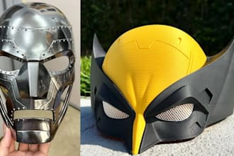 sculpt 3d mask 3d helmet cosplay mask halloween cosplay 3d print and paint mask