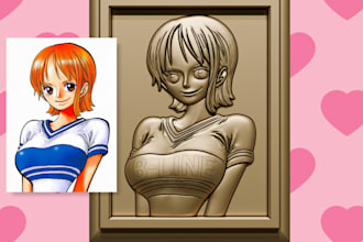 convert your 2d anime or cartoon art into a 3d bas relief