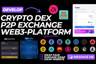 build p2p crypto ecrow trading app, crypto exchange website, smart contract dapp