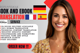 manually translate proofread book translation   english to japanese german dutch