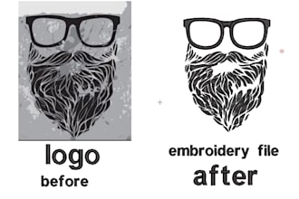 do convert logo to embroidery digitizing 1 hours