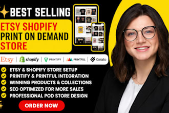 setup etsy shopify print on demand store printify printful printify gelato pod