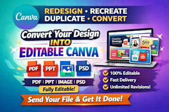 redesign, recreate, duplicate, or convert anything in canva