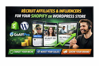 recruit affiliates and influencers for your shopify or wordpress store