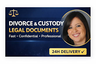 prepare legal divorce documents, separation agreements, child custody agreement