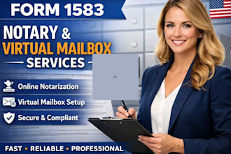 notarize form usps 1583 for virtual mailbox, online notary service, US notary