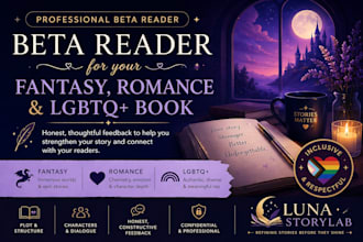 beta reader your fantasy, romance beta reader, and beta read your lgbtq book