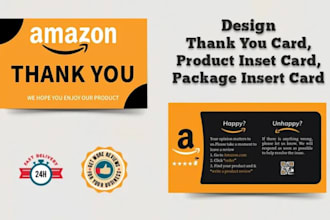 design custom amazon thank you postcard and business card product insert
