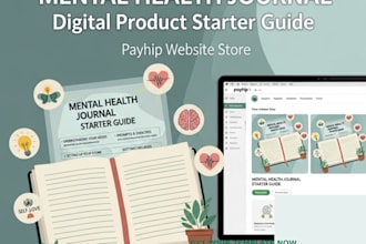design mental health journal digital product starter guide payhip website store