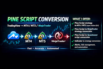 convert tradingview pine script strategy to mt4, mt5, ninjatrader or quantower
