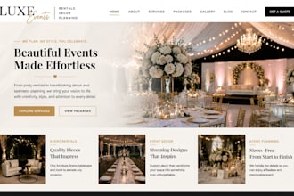 design wix party rental website event decorator website event planner website