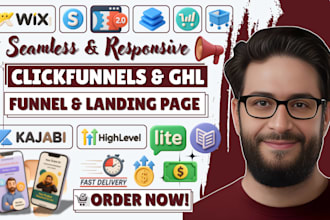 design high converting sales funnel, landing page in clickfunnels or gohighlevel