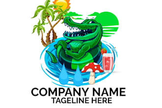 awesome crocodile logo symbol of alligator mascot design