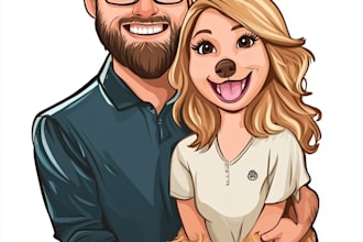 draw couple, family, wedding, group cartoon caricature