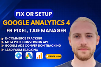setup google ads conversion tracking, meta conversion API, ga4 ecommerce