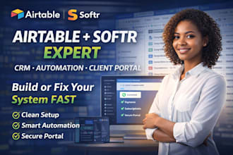 build your airtable CRM, airtable automation and softr client portal system