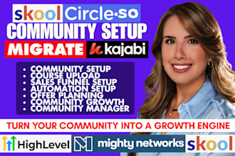 do skool community setup, skool community manager, ghl, circle so, kajabi expert