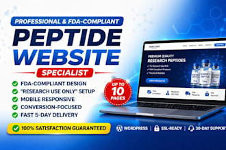 build compliant peptide or research peptide website for sales