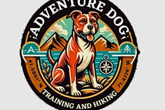 modarn adventurous puppies mascot logo with new concepts