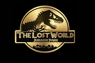 create modern jurassic park logo t shirt design