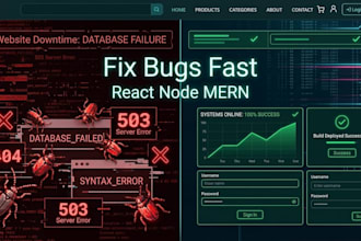 fix react node js or mern stack bugs