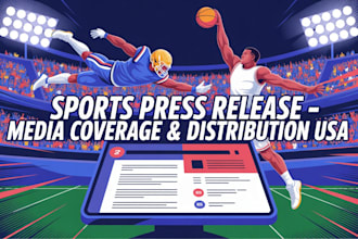 write and distribute sports press release for athletes teams and events in USA