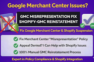 fix google merchant center misrepresentation and shopify gmc suspension issues