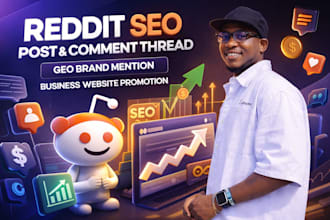 reddit seo post and comment thread geo brand mention business website promotion